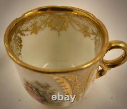 Antique Dresden Demitasse Cup & Saucer, Scenic