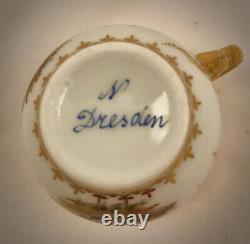 Antique Dresden Demitasse Cup & Saucer, Scenic