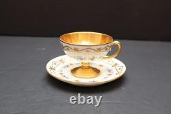 Antique Dresden Gold Gilded Footed Espresso/Demitasse Cup & Saucer