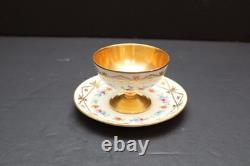 Antique Dresden Gold Gilded Footed Espresso/Demitasse Cup & Saucer
