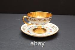 Antique Dresden Gold Gilded Footed Espresso/Demitasse Cup & Saucer