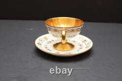 Antique Dresden Gold Gilded Footed Espresso/Demitasse Cup & Saucer