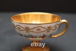 Antique Dresden Gold Gilded Footed Espresso/Demitasse Cup & Saucer