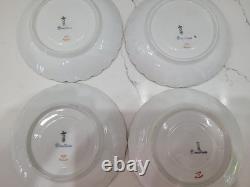 Antique Dresden Porcelain Butterfly Handle Demitasse Set 4 Cups 8 Saucers 1890