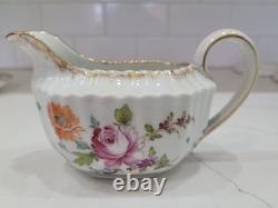 Antique Dresden Porcelain Butterfly Handle Demitasse Set 4 Cups 8 Saucers 1890
