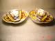 Antique Dresden Quatrafoil Demitasse Cups / Saucers Nautical Harbor Ships Scene
