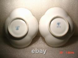 Antique Dresden Quatrafoil Demitasse Cups / Saucers Nautical Harbor Ships Scene
