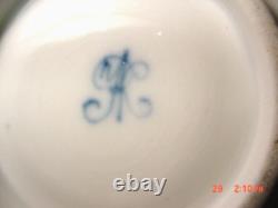 Antique Dresden Quatrafoil Demitasse Cups / Saucers Nautical Harbor Ships Scene
