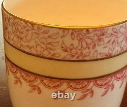 Antique Edwin J D Bodley Burslem Demitasse Cups Saucers Harlequin Set Victorian