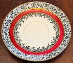 Antique Edwin J D Bodley Burslem Demitasse Cups Saucers Harlequin Set Victorian