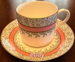 Antique Edwin J D Bodley Burslem Demitasse Cups Saucers Harlequin Set Victorian
