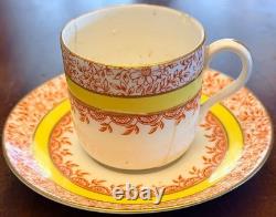 Antique Edwin J D Bodley Burslem Demitasse Cups Saucers Harlequin Set Victorian
