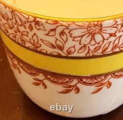 Antique Edwin J D Bodley Burslem Demitasse Cups Saucers Harlequin Set Victorian