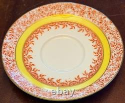 Antique Edwin J D Bodley Burslem Demitasse Cups Saucers Harlequin Set Victorian