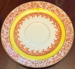 Antique Edwin J D Bodley Burslem Demitasse Cups Saucers Harlequin Set Victorian