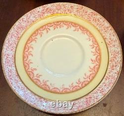 Antique Edwin J D Bodley Burslem Demitasse Cups Saucers Harlequin Set Victorian
