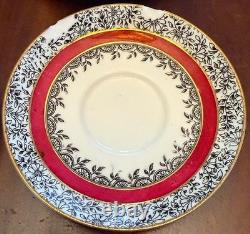 Antique Edwin J D Bodley Burslem Demitasse Cups Saucers Harlequin Set Victorian