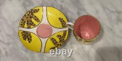 Antique Espresso Coffee Demitasse 4 Cups & Saucers British Rd 1887 Hand painted