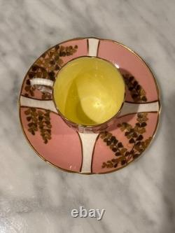 Antique Espresso Coffee Demitasse 4 Cups & Saucers British Rd 1887 Hand painted