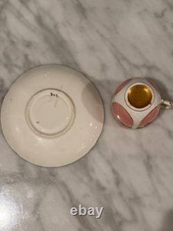 Antique Espresso Coffee Demitasse 4 Cups & Saucers British Rd 1887 Hand painted