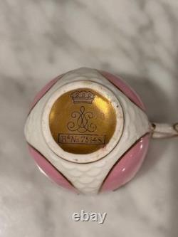 Antique Espresso Coffee Demitasse 4 Cups & Saucers British Rd 1887 Hand painted