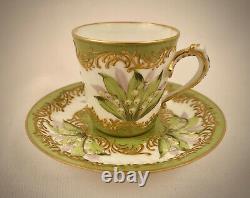 Antique Eugene Clauss Demitasse Cup & Saucer, Lily of the Valley