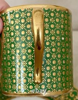 Antique Feuillet Old Paris Sevres Porcelain Demitasse Cups & Saucers Set Of 4