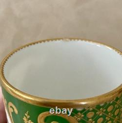 Antique Feuillet Old Paris Sevres Porcelain Demitasse Cups & Saucers Set Of 4