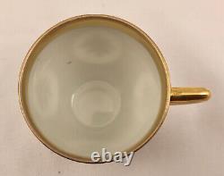 Antique Fraureuth Demitasse Cup & Saucer, Cobalt & Gold