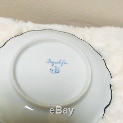 Antique French Porcelain Teacup Silver Overlay Demitasse Argent Fin Signed