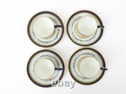Antique George Jones for Tiffany & Co. Demitasse Set of 4 Cups & Saucers 23253