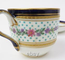 Antique George Jones for Tiffany & Co. Demitasse Set of 4 Cups & Saucers 23253
