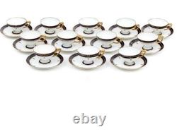 Antique German Porcelain Demitasse Cups & Saucers Rosenthal Set For 12 Luxury