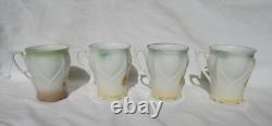 Antique German Porcelain Tea Cup Demitasse and Saucer Set of Four Marked Germany