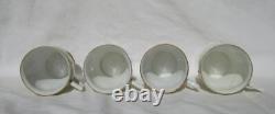 Antique German Porcelain Tea Cup Demitasse and Saucer Set of Four Marked Germany