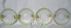 Antique German Porcelain Tea Cup Demitasse and Saucer Set of Four Marked Germany