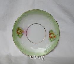 Antique German Porcelain Tea Cup Demitasse and Saucer Set of Four Marked Germany