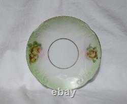 Antique German Porcelain Tea Cup Demitasse and Saucer Set of Four Marked Germany