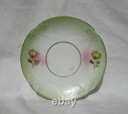 Antique German Porcelain Tea Cup Demitasse and Saucer Set of Four Marked Germany