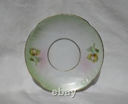 Antique German Porcelain Tea Cup Demitasse and Saucer Set of Four Marked Germany