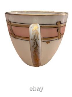 Antique Ginori Sevres Style Pink Gold Demitasse Cups & Saucers Driggs Boston 2