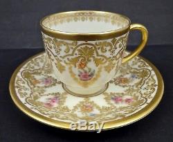 Antique Guerin Limoges Demitasse Cup & Saucer Elegant Gilding