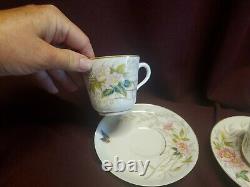 Antique HAVILAND LIMOGES Demitasse Cup Saucer Set of 6 Meadow Visitor
