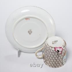 Antique Hand Painted English Porcelain Demitasse Espresso Cup Saucer 2-Pc. Lot