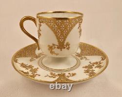 Antique Haviland & Co. Limoges Demitasse Cup & Saucer, Richly Gilded