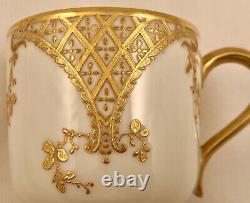 Antique Haviland & Co. Limoges Demitasse Cup & Saucer, Richly Gilded