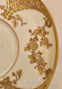 Antique Haviland & Co. Limoges Demitasse Cup & Saucer, Richly Gilded