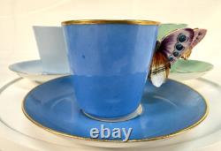 Antique Haviland Limoges Butterfly Handle Demitasse Cup Saucer Lot 3 H&Co 1880s