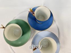 Antique Haviland Limoges Butterfly Handle Demitasse Cup Saucer Lot 3 H&Co 1880s