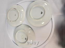 Antique Haviland Limoges Butterfly Handle Demitasse Cup Saucer Lot 3 H&Co 1880s